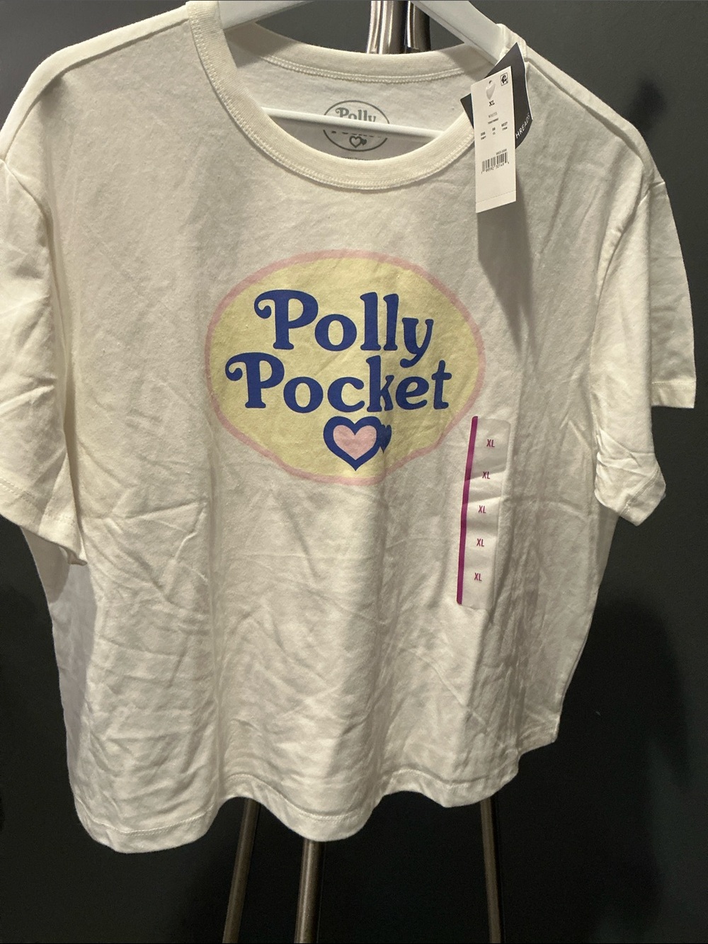 Grayson Threads White Polly Pocket Graphic Tee with Blue Logo